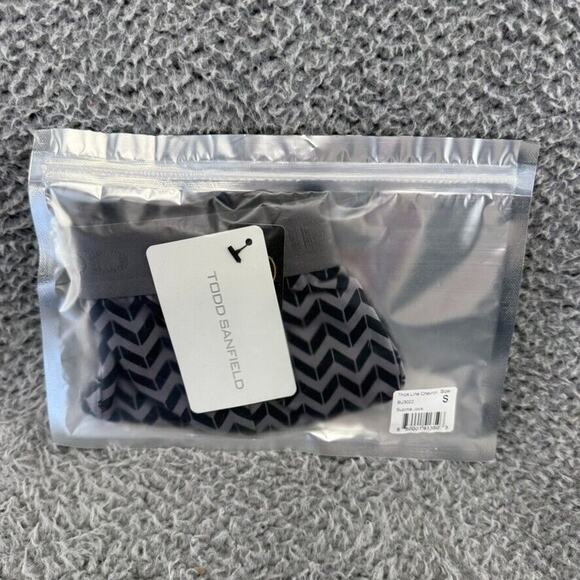 Todd Sanfield Jock Underwear mens Small Gray Black Thick Line Chevron Pima NEW - Picture 2 of 8